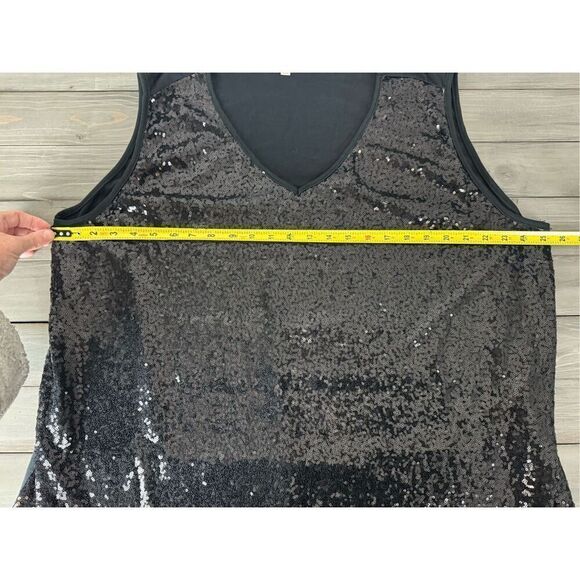 Urban‎ Diction Black Sparkle V-neck Sleeveless Top Size 3X - Picture 5 of 5